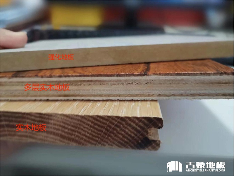 截实木、多层、强化面对比