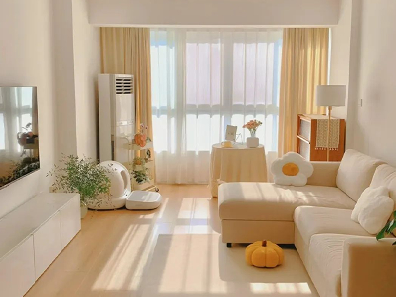 古象地板铺装案例之76㎡的温柔奶油色系原木风