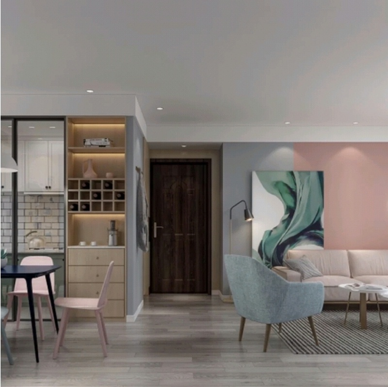 现代简约风搭配木地板也很是好看